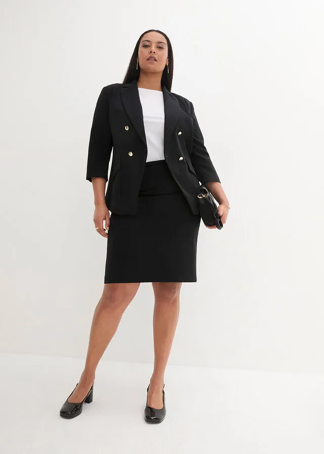 Traje chaqueta (2 piezas): Americana y falda Negro